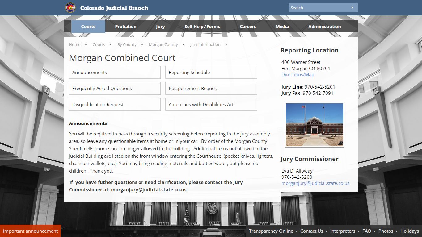 Colorado Judicial Branch - Morgan County - Homepage